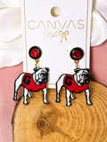UGA Bulldog Dangle Earrings