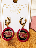 USC Gamecocks Hoop Dangle Earrings
