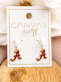 Alabama Crimson Tide Script A Dangle Earrings