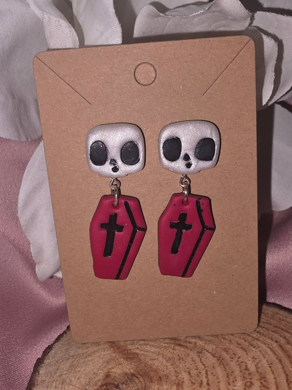 Skull & Coffin Clay Earrings