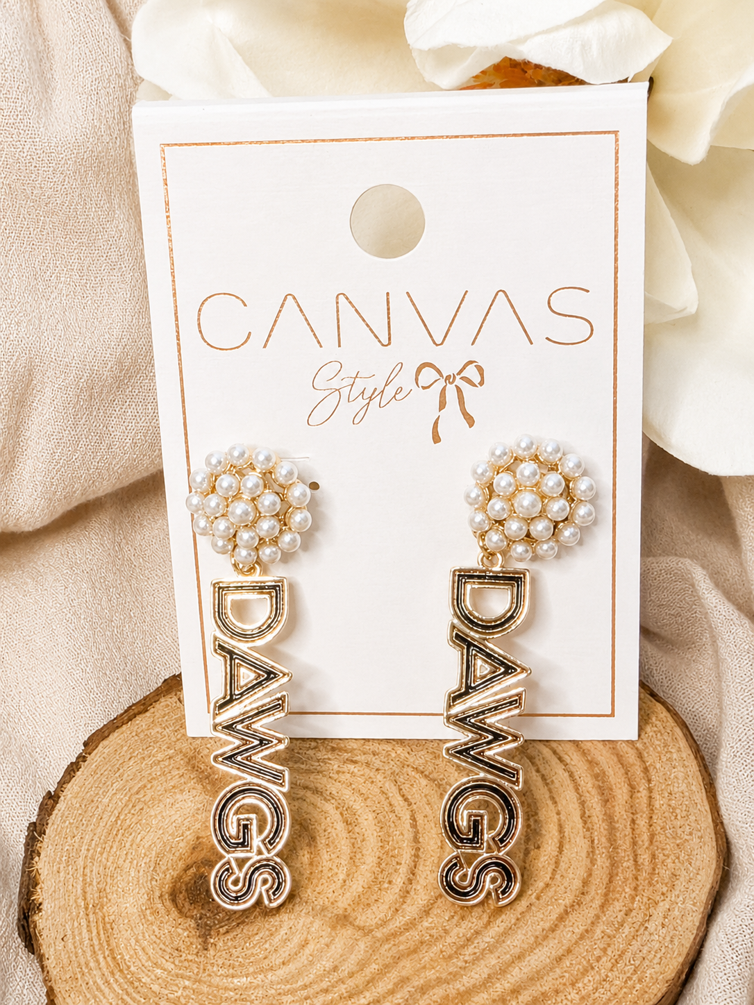 DAWGS Pearl Cluster Drop Earrings