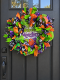 Welcome Monsters Halloween Wreath 21in