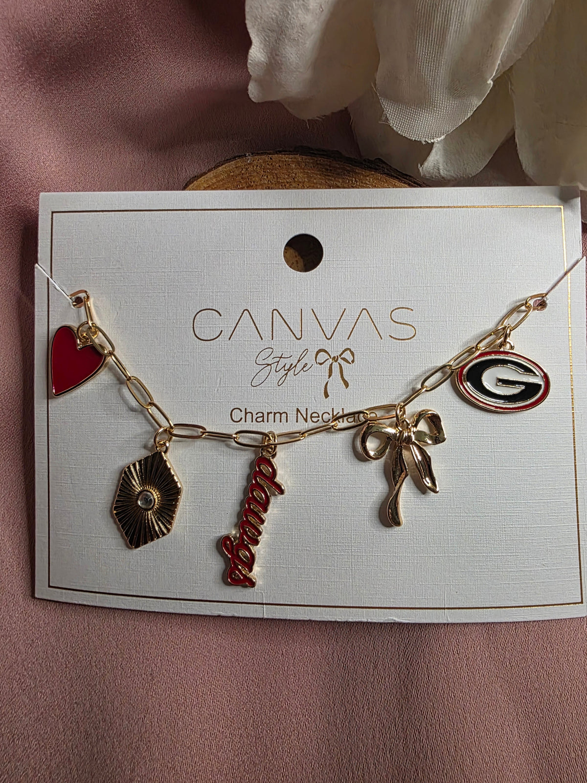 Georgia Bulldogs Charm Necklace