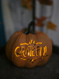 Grateful Carved Pumpkin Decoration