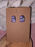 Clay Purple Glitter Ghost Stud Earrings