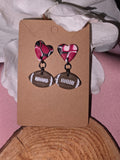 Game Day Heart & Football Drop Earrings
