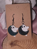 Ghost & Crescent Moon Clay Earrings