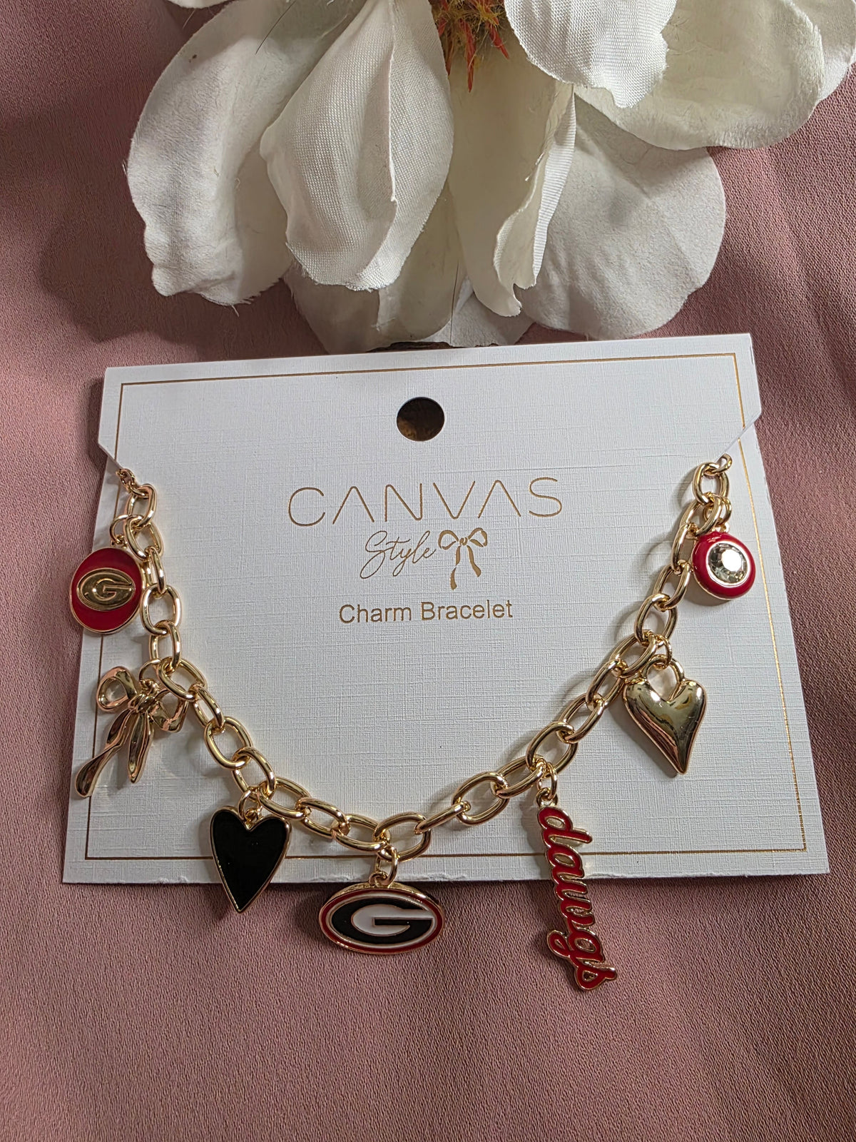 UGA Bulldogs Charm Bracelet