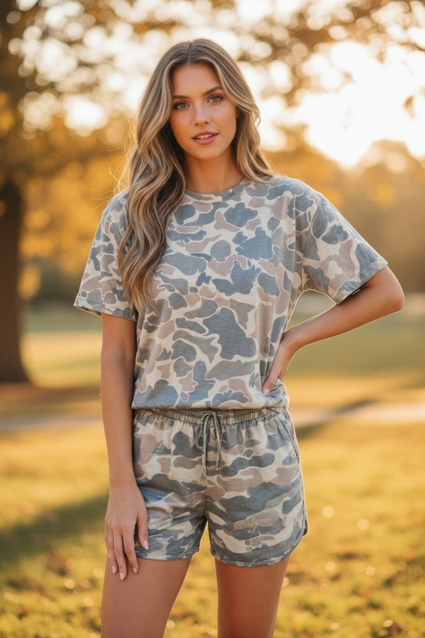 Camo Lounge Short Set