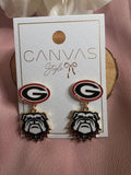 UGA Bulldogs Logo & Mascot Dangle Earrings