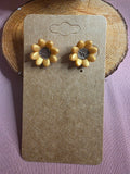 Clay Golden Yellow Sunflower Stud Earrings