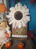 Lace Sunflower Rustic Wood Sign
