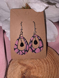 Pink Snakeskin Teardrop Drop Earrings8