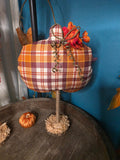 Plaid Fabric Pumpkin Decoration