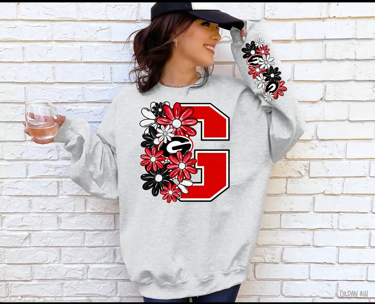 Georgia Bulldogs Floral G Crewneck Sweatshirt