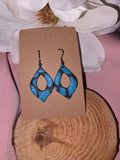 Teal Mosaic Open Diamond Drop Earrings